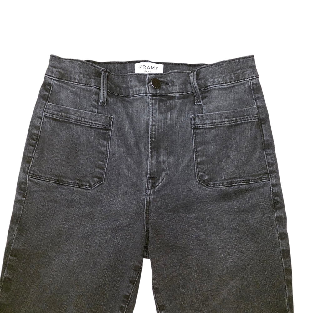 Frame La Bardot Crop Flare BLack Jeans Size 30 - Picture 3 of 14